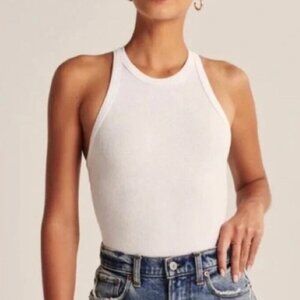 Abercrombie Ribbed Scuba Bodysuit | White | XS